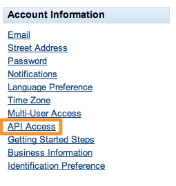 API Access API Access